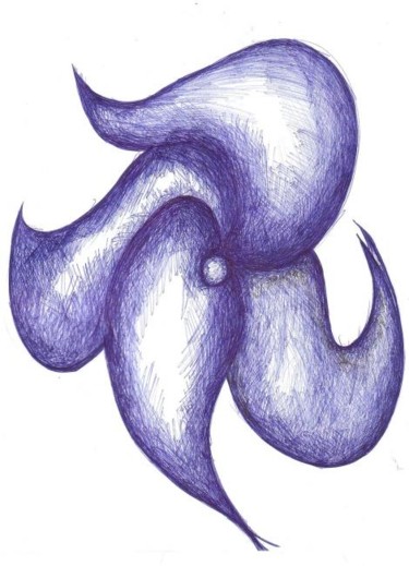 Drawing titled "Blue Flower" by Jacqueline Nalett, Original Artwork, Other
