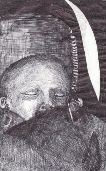 Drawing titled "Sleeping Baby" by Jacqueline Nalett, Original Artwork, Other