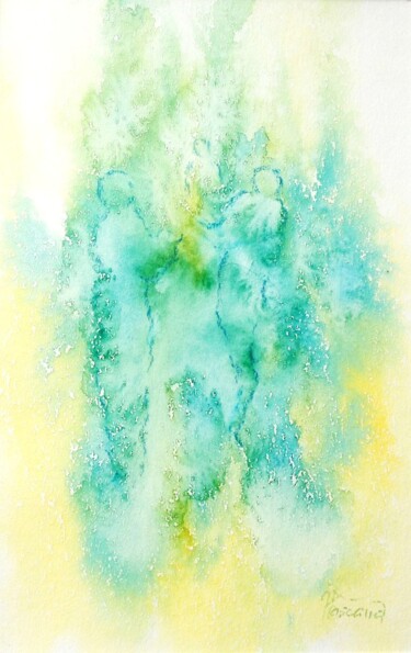 Peinture intitulée "Perles de Lumière 5" par Jacqueline Pascaud, Œuvre d'art originale, Aquarelle Monté sur Autre panneau ri…