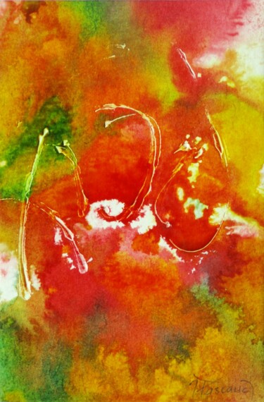 Painting titled "Monotype 6" by Jacqueline Pascaud, Original Artwork, Ink Mounted on Other rigid panel