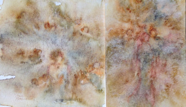 Malerei mit dem Titel ""Fresques sur papie…" von Jacqueline Pascaud, Original-Kunstwerk, Aquarell