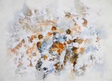 Peinture intitulée "Technique mixte 19" par Jacqueline Pascaud, Œuvre d'art originale, Aquarelle Monté sur Autre panneau rig…