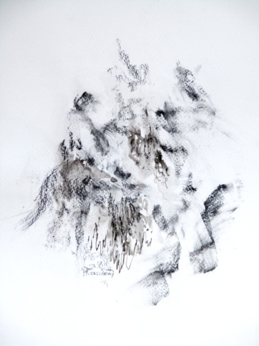 Empreinte 1 Schilderij getiteld "Empreinte 1" door Jacqueline Pascaud, Origineel Kunstwerk, Houtskool