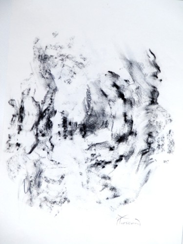Картина под названием "Empreinte 2" - Jacqueline Pascaud, Подлинное произведение искусства, Древесный уголь