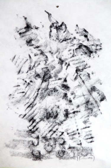 Картина под названием "Empreinte 3" - Jacqueline Pascaud, Подлинное произведение искусства, Древесный уголь