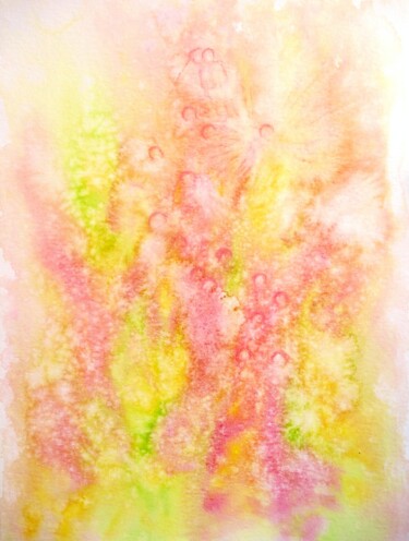 Painting titled "Perles de Lumière 20" by Jacqueline Pascaud, Original Artwork, Watercolor Mounted on Other rigid panel