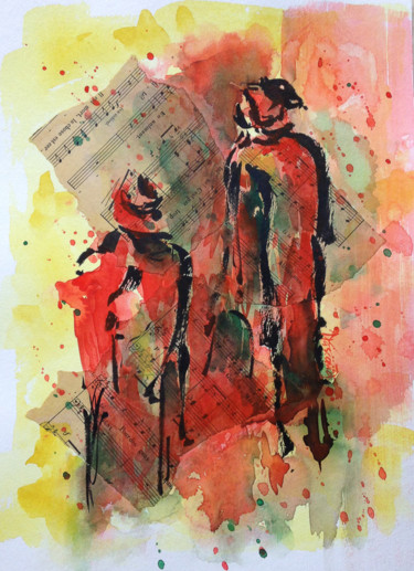 Malerei mit dem Titel "Gouache 7" von Jacqueline Pascaud, Original-Kunstwerk, Gouache Auf Andere starre Platte montiert