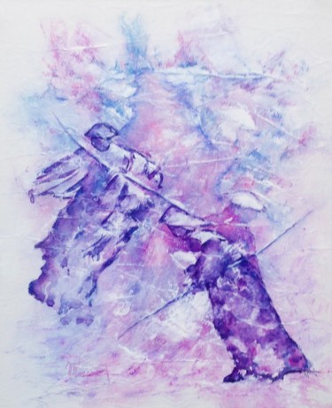 Peinture intitulée "Aquarelle sur toile…" par Jacqueline Pascaud, Œuvre d'art originale, Aquarelle Monté sur Châssis en bois