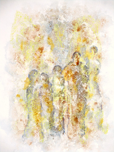 Technique mixte 21 Peinture intitulée "Technique mixte 21" par Jacqueline Pascaud, Œuvre d'art originale, Aquarelle Monté sur Autre panneau rig…