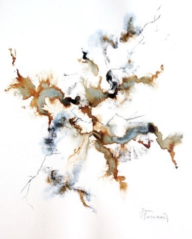 Картина под названием "Brou de noix 3" - Jacqueline Pascaud, Подлинное произведение искусства, Древесный уголь