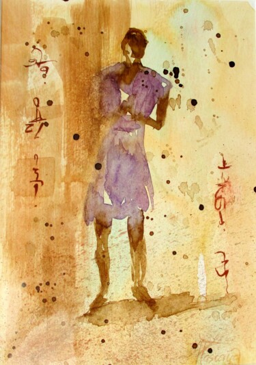 Pèlerin de la Paix 26 Painting titled "Pèlerin de la Paix…" by Jacqueline Pascaud, Original Art, Watercolor Mounted on Other rigid panel