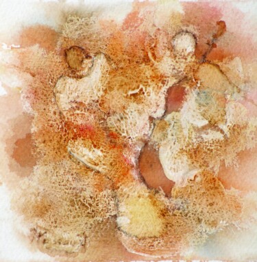 Painting titled "Musique 5" by Jacqueline Pascaud, Original Artwork, Watercolor Mounted on Other rigid panel
