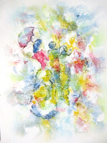 Painting titled "Technique mixte 24" by Jacqueline Pascaud, Original Artwork, Watercolor