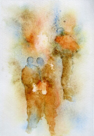 Painting titled "Aquarelle 12" by Jacqueline Pascaud, Original Artwork, Watercolor Mounted on Other rigid panel