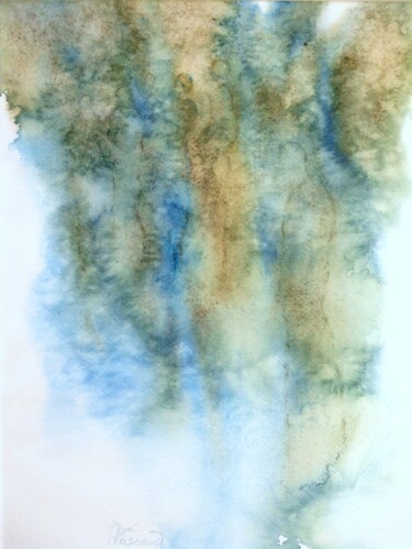 Painting titled "Perles de Lumière 36" by Jacqueline Pascaud, Original Artwork, Watercolor Mounted on Other rigid panel