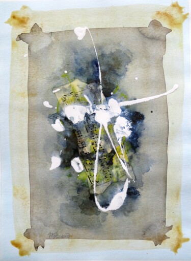 Peinture intitulée "Musique 6" par Jacqueline Pascaud, Œuvre d'art originale, Aquarelle Monté sur Autre panneau rigide