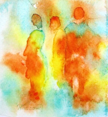 Painting titled "Aquarelle 25" by Jacqueline Pascaud, Original Artwork, Watercolor Mounted on Other rigid panel