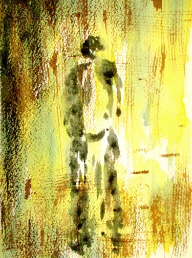 Painting titled "Technique Mixte 48" by Jacqueline Pascaud, Original Artwork, Watercolor Mounted on Other rigid panel