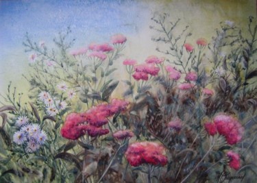 Peinture intitulée "SEDUMS SPECTABILIS" par Marie-Claude Jacquemard, Œuvre d'art originale, Huile