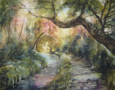 Painting titled "Le Canal des Alpill…" by Marie-Claude Jacquemard, Original Artwork, Oil