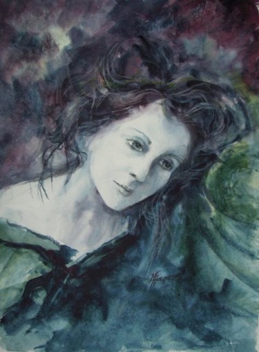 Peinture intitulée "MELANCOLIE" par Marie-Claude Jacquemard, Œuvre d'art originale, Huile