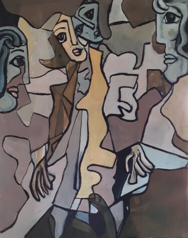 Картина под названием "19-2024 Je suis le…" - Jacques Alary, Подлинное произведение искусства, Акрил Установлен на Деревянна…