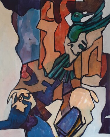 Pintura intitulada "20-2024  Liberté in…" por Jacques Alary, Obras de arte originais, Acrílico