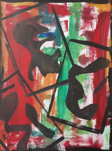 Painting titled "Abstraction avril 9" by Jacques Alary, Original Artwork, Acrylic