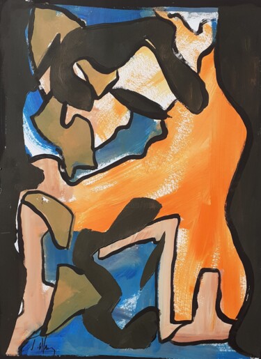 Pintura intitulada "Abstraction avril 5" por Jacques Alary, Obras de arte originais, Acrílico