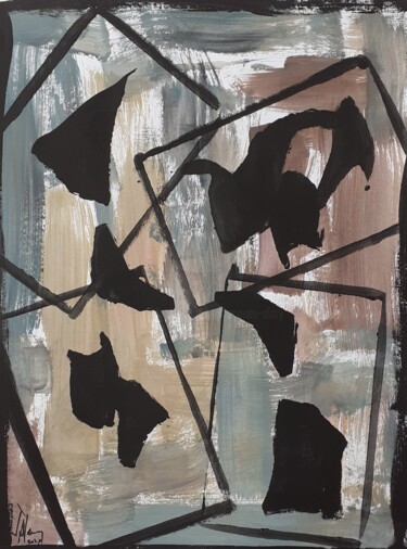 Peinture intitulée "Abstraction avril 10" par Jacques Alary, Œuvre d'art originale, Acrylique
