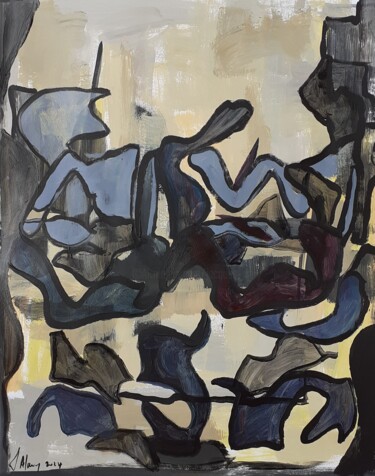 Peinture intitulée "Abstraction avril 7" par Jacques Alary, Œuvre d'art originale, Acrylique