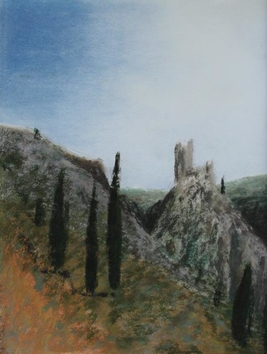 Peinture intitulée "les châteaux de Las…" par Jacques Alberny, Œuvre d'art originale