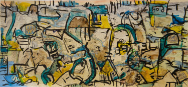 Pintura titulada "Itinéraires" por Jacques Pierre Andreani, Obra de arte original, Acuarela Montado en Cartulina