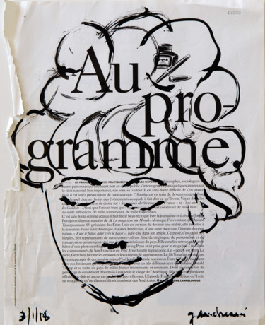 Ζωγραφική με τίτλο "Angelo" από Jacques Pierre Andreani, Αυθεντικά έργα τέχνης, Μελάνι