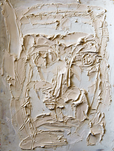 Painting titled "Tête d'homme" by Jacques Pierre Andreani, Original Artwork, Plaster