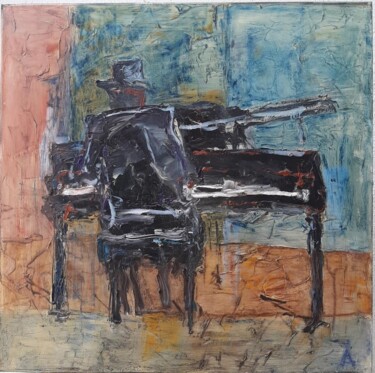 Painting titled "THELONIOUS" by Jacques Arena, Original Artwork, Oil
