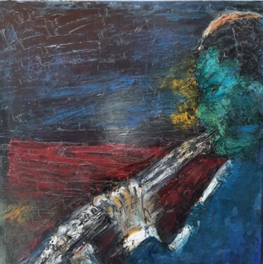 Painting titled "SOPRANO" by Jacques Arena, Original Artwork, Oil Mounted on Wood Stretcher frame