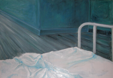 Peinture intitulée "Chambre bleue 2" par Jacques Belin, Œuvre d'art originale, Huile