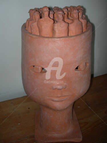 Sculpture titled "hommage a jean Mich…" by Jacques Bourdon (JAQ), Original Artwork, Clay