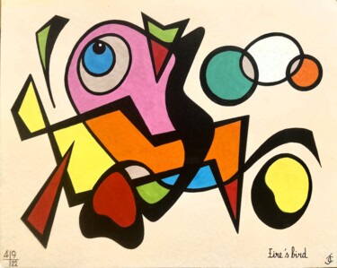 Desenho intitulada "Eire's bird" por Jacques Charon, Obras de arte originais, Lápis
