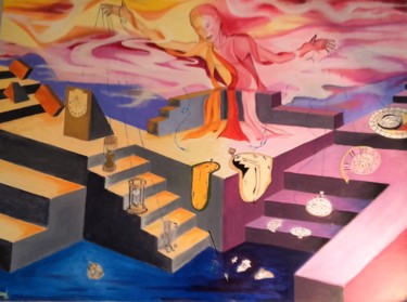 Картина под названием "Au fil du temps" - Jacques Chazel, Подлинное произведение искусства, Масло Установлен на Деревянная р…