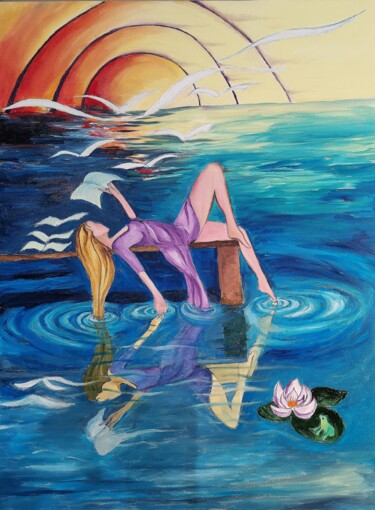 Peinture intitulée "Jeux de réflec...ti…" par Jacques Chazel, Œuvre d'art originale, Huile Monté sur Châssis en bois