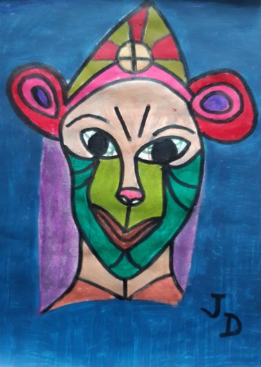 Painting titled "La Belle Souriante" by Jacques Desvaux (JD), Original Artwork, Acrylic