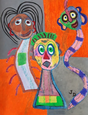 Painting titled "Les Coelomathommes 1" by Jacques Desvaux (JD), Original Artwork, Acrylic