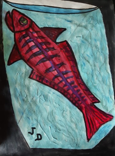 Painting titled "Poisson d'Avril Con…" by Jacques Desvaux (JD), Original Artwork, Acrylic