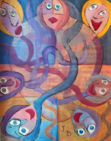 Les Rivaux Painting titled "Les Rivaux" by Jacques Desvaux (JD), Original Art, Acrylic