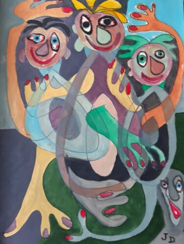 Peinture intitulée "La Main Verte" par Jacques Desvaux (JD), Œuvre d'art originale, Acrylique
