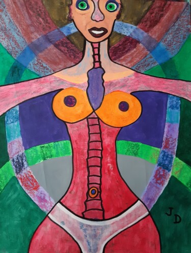 Painting titled "La Belle Culotte an…" by Jacques Desvaux (JD), Original Artwork, Acrylic