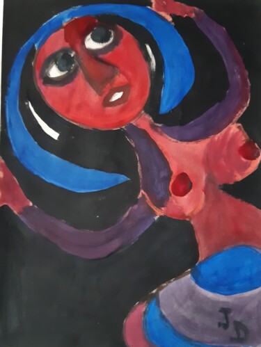 Schilderij getiteld "Le Flamenco" door Jacques Desvaux (JD), Origineel Kunstwerk, Acryl