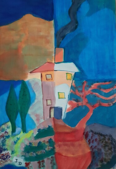 Peinture intitulée "La Maison des 4 Sai…" par Jacques Desvaux (JD), Œuvre d'art originale, Acrylique